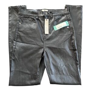 ID:23 Leda Coated Black Skinny Jean NWT Size 6